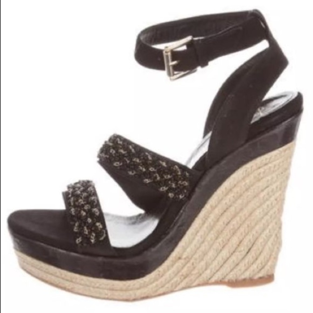 Jean-Michel Cazabat Falbala Embellished Wedge